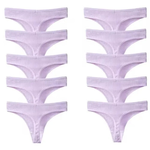 10Pcs/Set Women's New Thong Underwear Cotton Thread Underwear