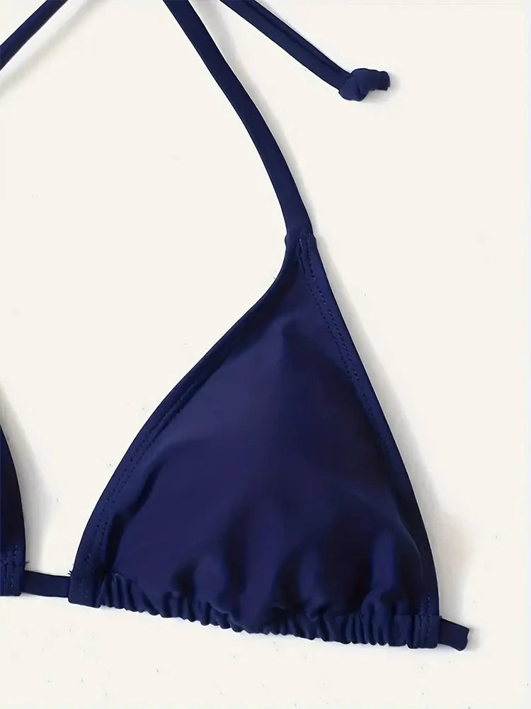 Swimwear Thong Bikini Set Sexy New Navy Blue Swimsuits Woman Sexy
