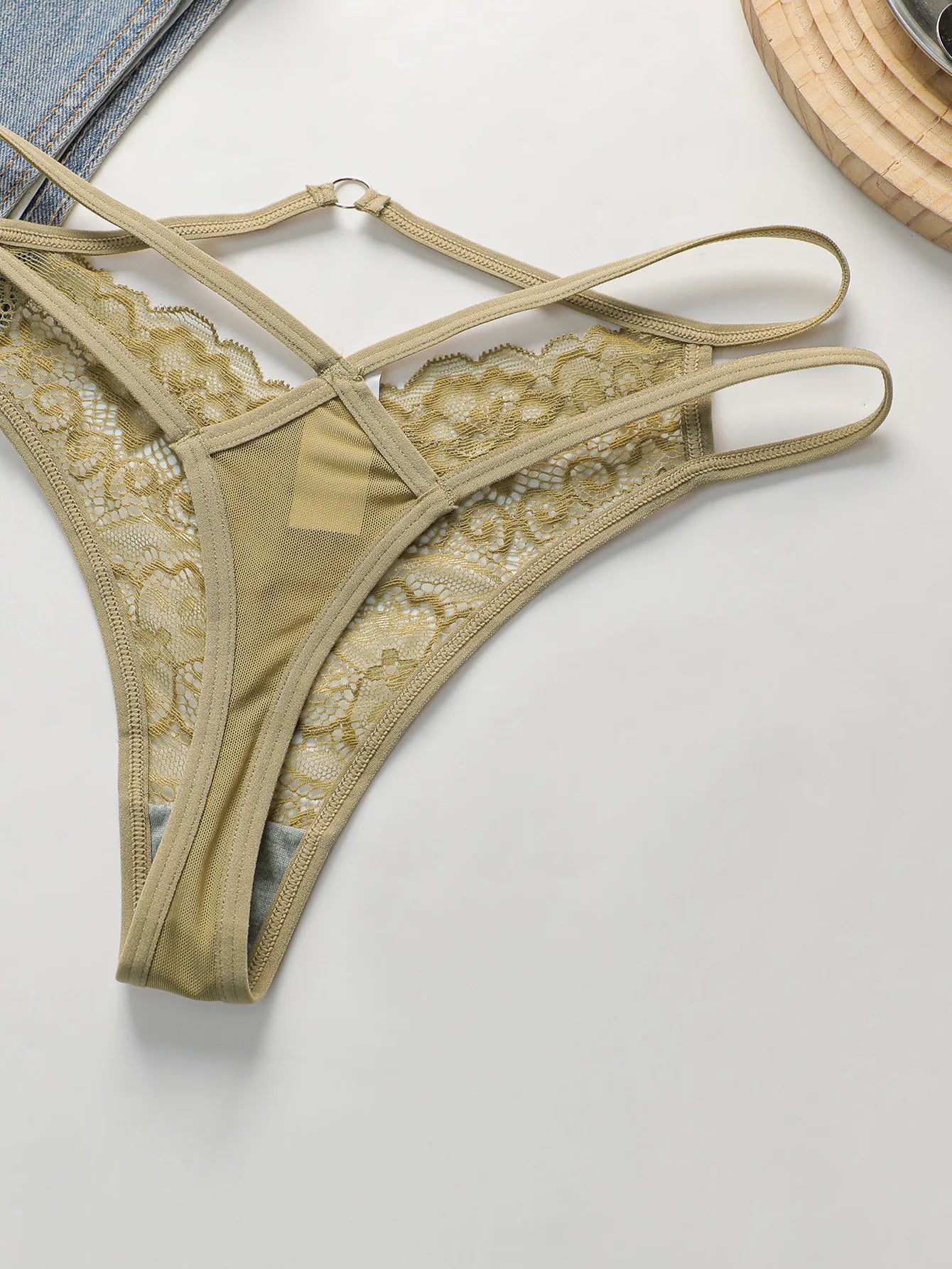 3-pack fashionable multi-color lace thong sexy Lingerie lightweight