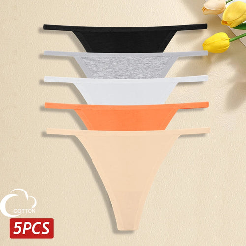 5Pcs Women Cotton Panties Female Thin Belts Underwear Sexy Low Waist