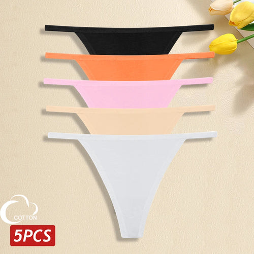 5Pcs Women Cotton Panties Female Thin Belts Underwear Sexy Low Waist