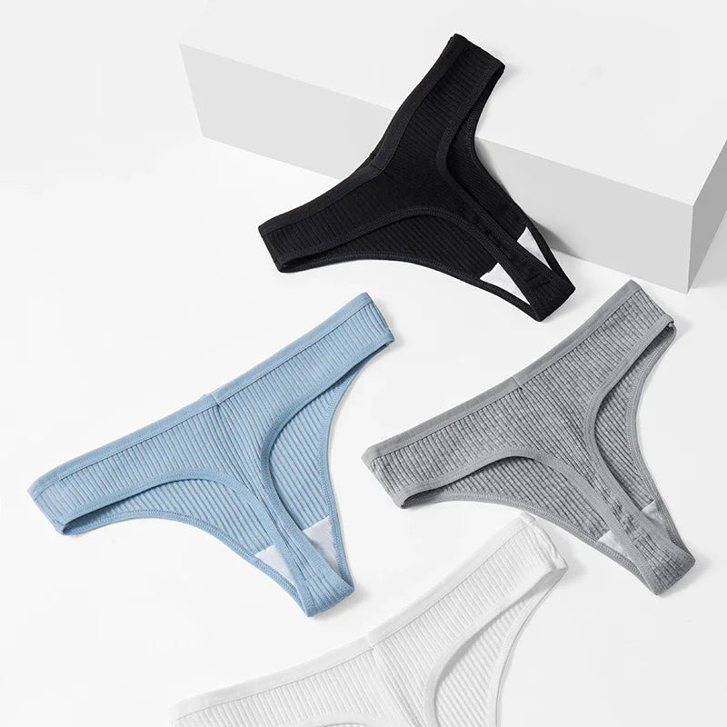 10Pcs/Set Women's New Thong Underwear Cotton Thread Underwear