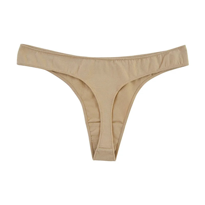 4Pcs/Set Cotton Thongs For Women Low Rise Panties Sexy G-String Female