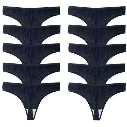 10Pcs/Set Women's New Thong Underwear Cotton Thread Underwear