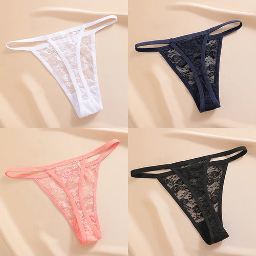 4PCS/Set Women's Underwear Lace Panties Floral Lingerie Woman Panties