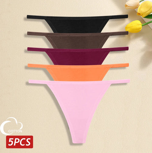5Pcs Women Cotton Panties Female Thin Belts Underwear Sexy Low Waist
