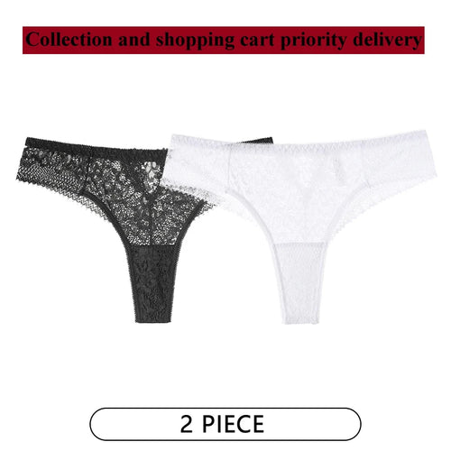 CINOON 2Pcs/Lot Women Sexy Lace Embroidery Panties Low-waist Underwear