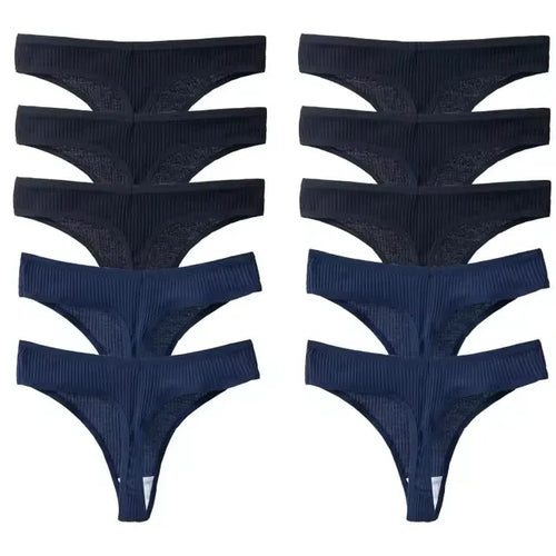 10Pcs/Set Women's New Thong Underwear Cotton Thread Underwear