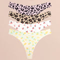 FINETOO 4Pcs Ultra Soft Underwear For Women Sexy Graphic Print