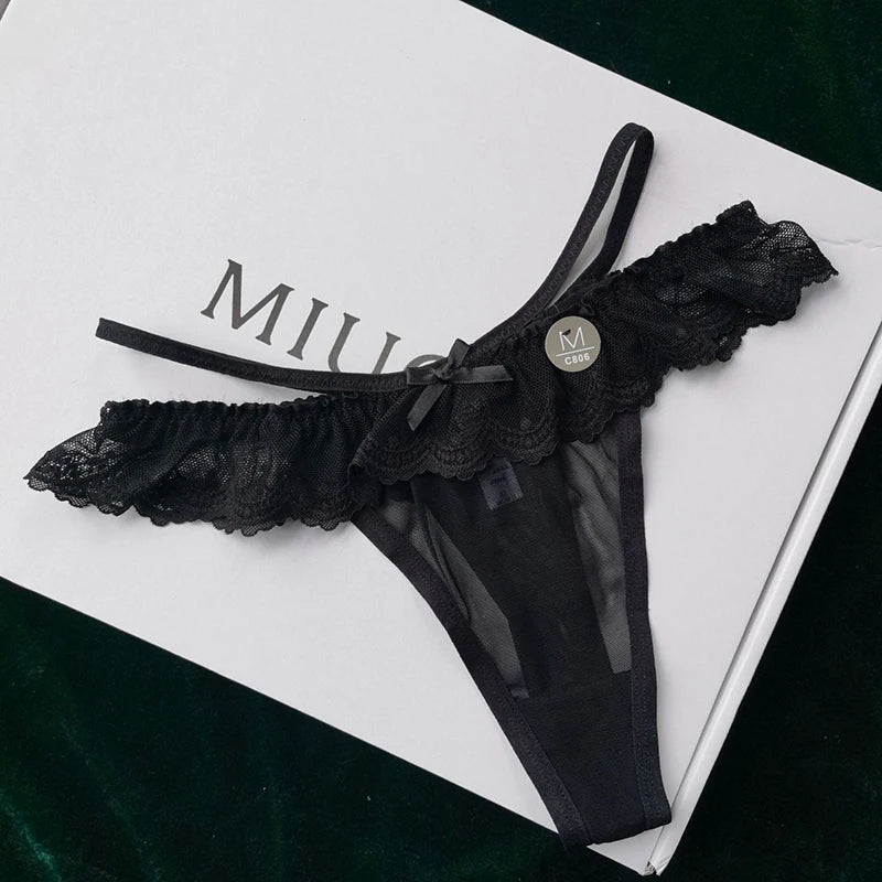 Sexy Women G-string Hollow Out Seamless Perspective Panties Low Waist