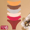 FINETOO 6Pcs/Set Ice Silk Seamless Underwear Low Waisted Brazilian
