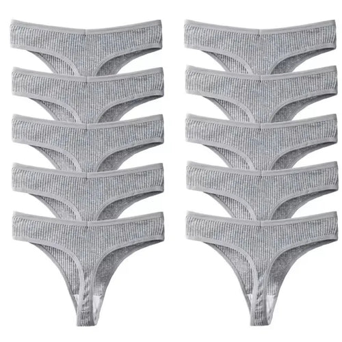 10Pcs/Set Women's New Thong Underwear Cotton Thread Underwear