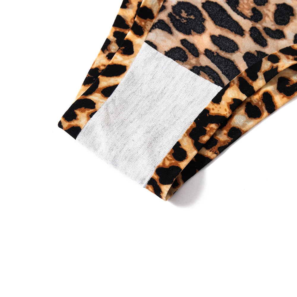 WarmSteps 3Pcs/Set Sexy Leopard Thongs Women's Panties Thongs 2024 New