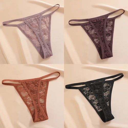 4PCS/Set Women's Underwear Lace Panties Floral Lingerie Woman Panties
