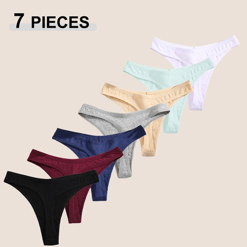 7Pcs/Set Seamless Cotton Panties For Women Sexy Low Waist Cotton Soft