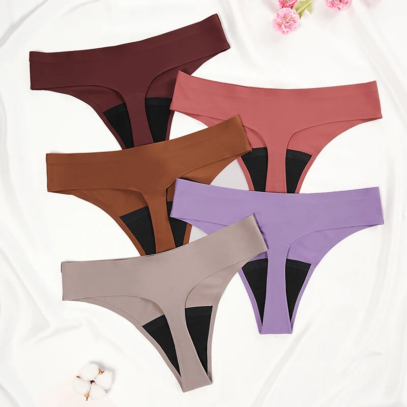 New Design Seamless Low Waist Leak Proof 4 Layer Menstrual Panties