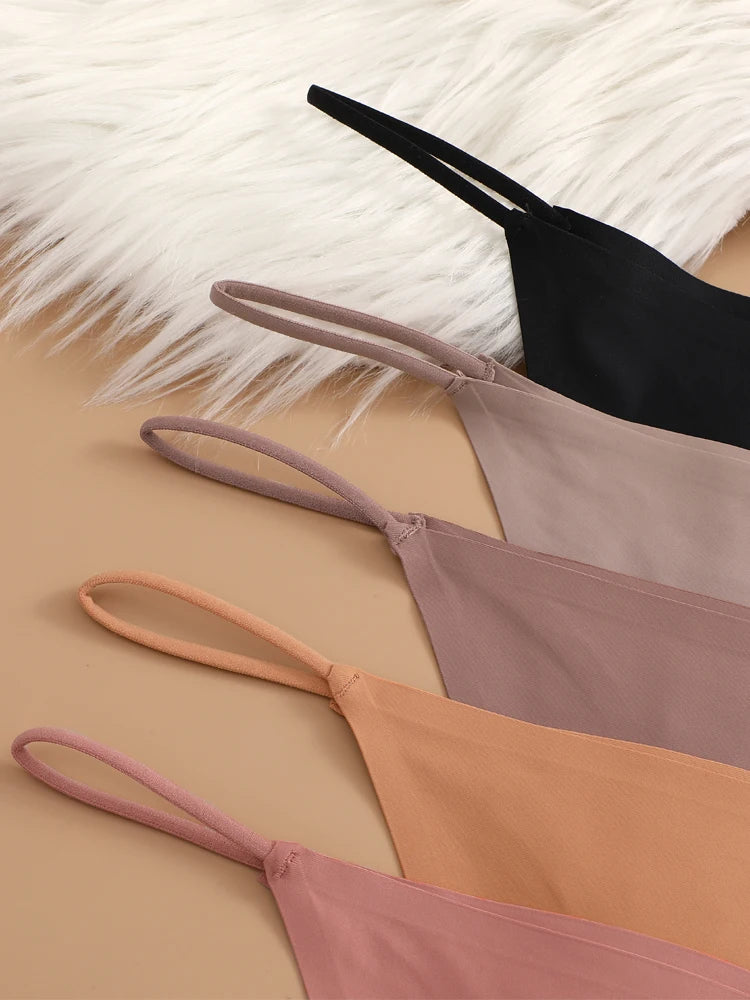 5PCS Seamless Underpants Women Ice Silk Thongs Sexy Low Waist Bikini