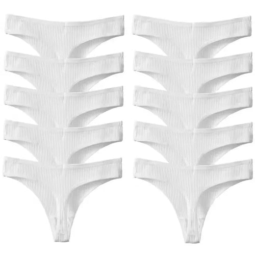10Pcs/Set Women's New Thong Underwear Cotton Thread Underwear