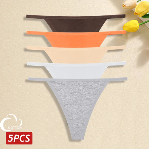 5Pcs Women Cotton Panties Female Thin Belts Underwear Sexy Low Waist