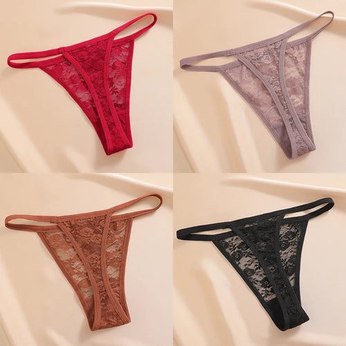 4PCS/Set Women's Underwear Lace Panties Floral Lingerie Woman Panties
