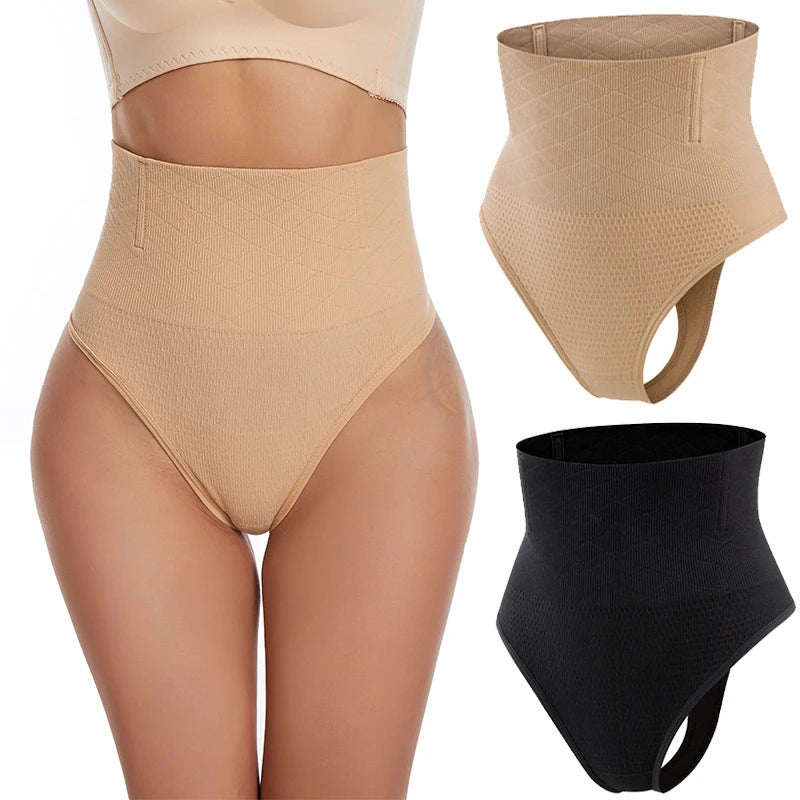 Thin Thong Women's Strong Hip Lift Tummy Control Panties with Fishbone