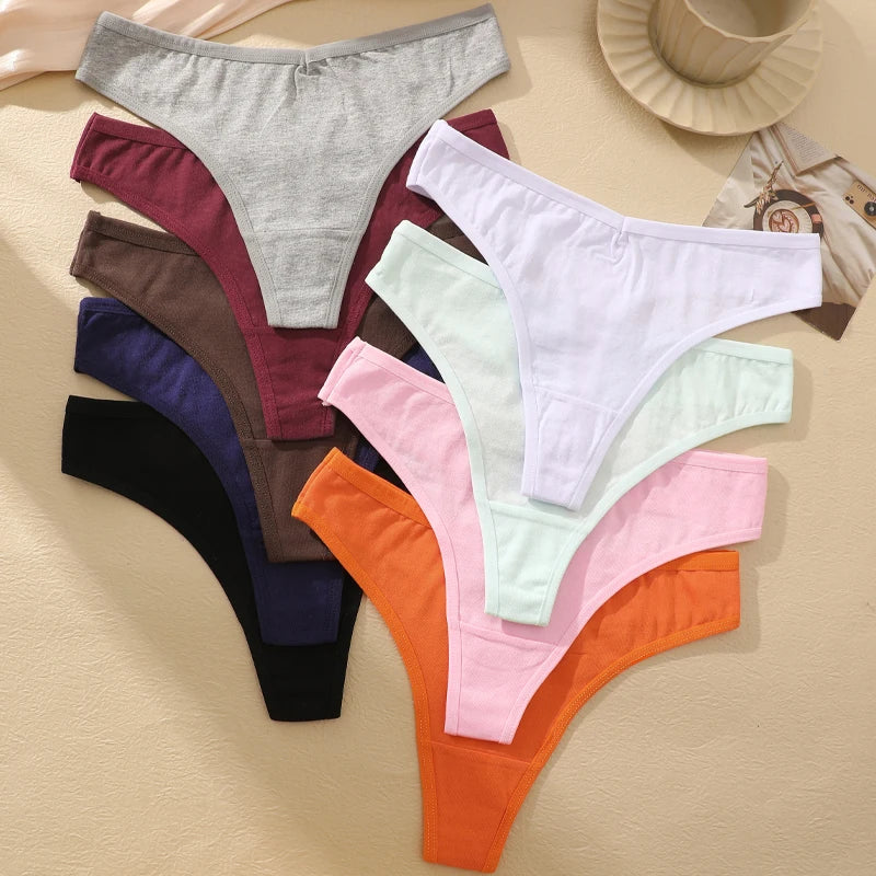 7Pcs/Set Seamless Cotton Panties For Women Sexy Low Waist Cotton Soft