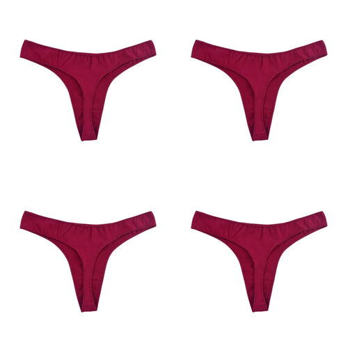 4Pcs/Set Cotton Thongs For Women Low Rise Panties Sexy G-String Female