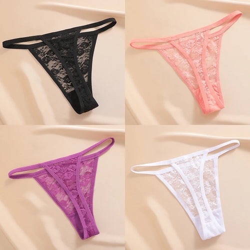 4PCS/Set Women's Underwear Lace Panties Floral Lingerie Woman Panties