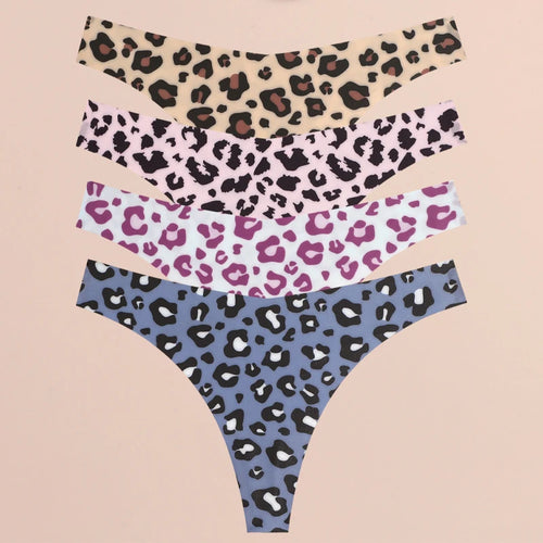 FINETOO 4Pcs Ultra Soft Underwear For Women Sexy Graphic Print