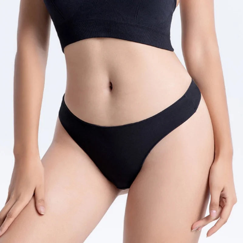 4Pcs/Set Cotton Thongs For Women Low Rise Panties Sexy G-String Female