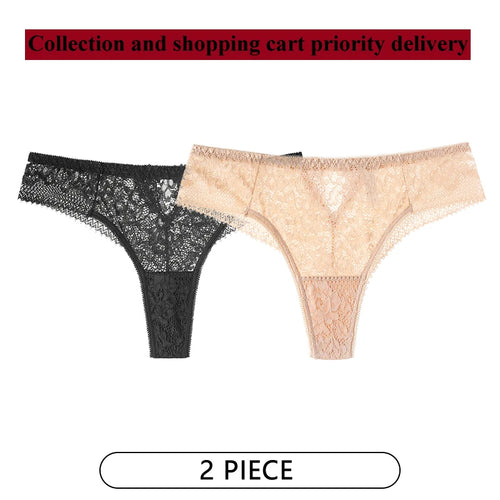 CINOON 2Pcs/Lot Women Sexy Lace Embroidery Panties Low-waist Underwear