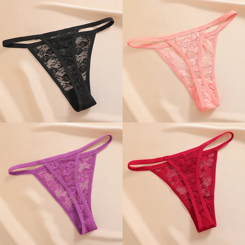 4PCS/Set Women's Underwear Lace Panties Floral Lingerie Woman Panties
