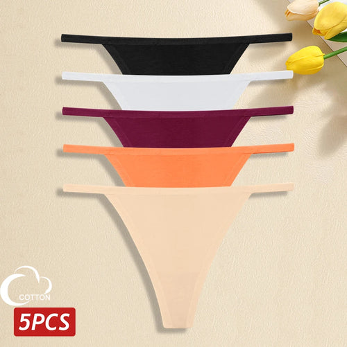 5Pcs Women Cotton Panties Female Thin Belts Underwear Sexy Low Waist