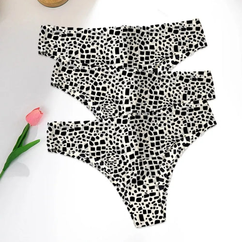 WarmSteps 3Pcs/Set Sexy Leopard Thongs Women's Panties Thongs 2024 New