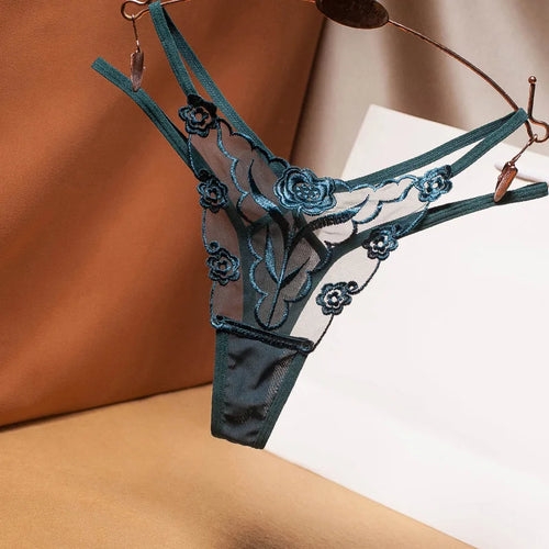 Women Panties Sexy Embroidery  Panty Transparent Underwear Female
