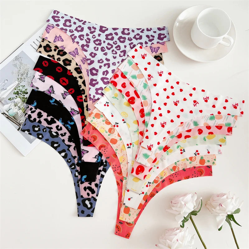 FINETOO 4Pcs Ultra Soft Underwear For Women Sexy Graphic Print