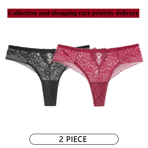 CINOON 2Pcs/Lot Women Sexy Lace Embroidery Panties Low-waist Underwear