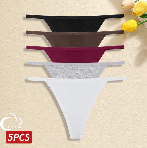 5Pcs Women Cotton Panties Female Thin Belts Underwear Sexy Low Waist